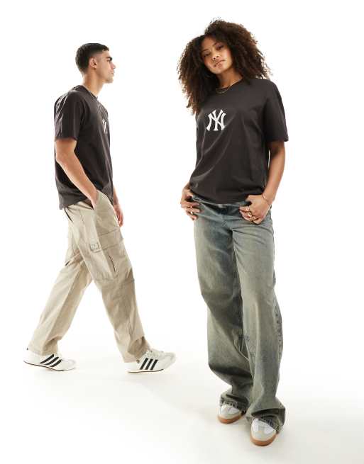 47 Brand - Sort unisex-t-shirt med New York Yankees-grafik