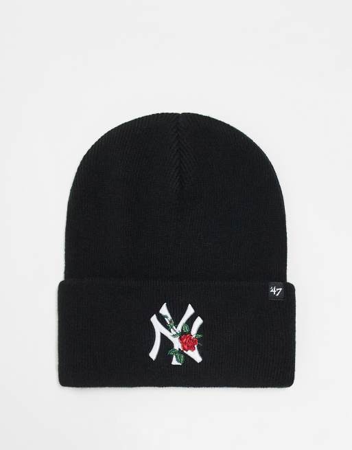 47 Brand - Thorn NY Yankees - Beanie in zwart met roosje