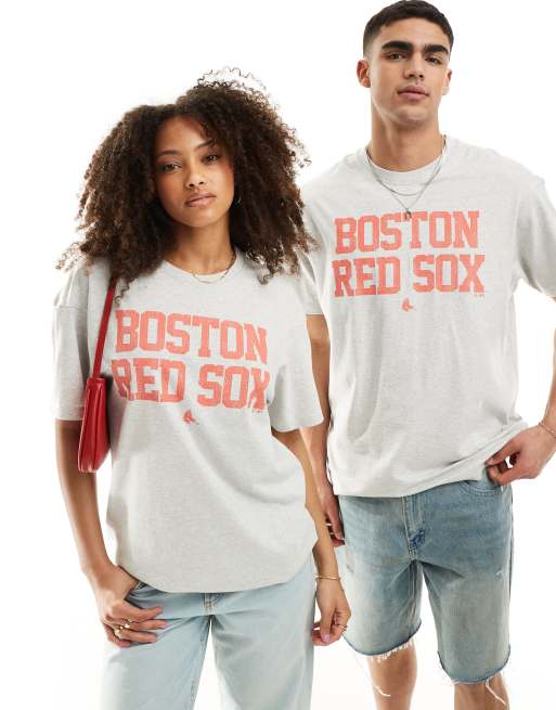 47 Brand - Uniseks T-shirt met Boston Red Sox-print in gemêleerd grijs