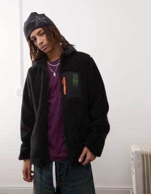 47 Brand - Veste zippée duveteuse avec détail écusson NY Yankees - Noir