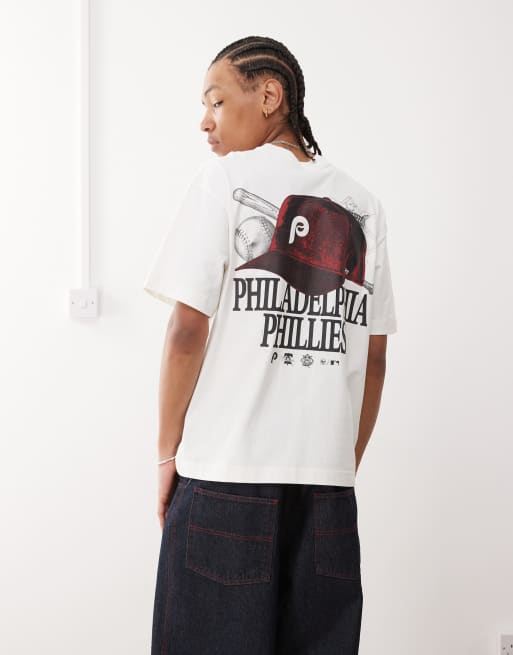 47 Brand – Vit t-shirt med Philadelphia Phillies-tryck, 2 av 4