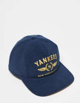 47 Brand 47 Brand Yankees script logo cord cap in navy-Blue