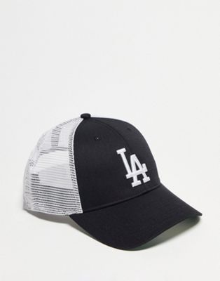 47 MVP MLB LA Dodgers unisex baseball trucker hat in black and white - ASOS Price Checker