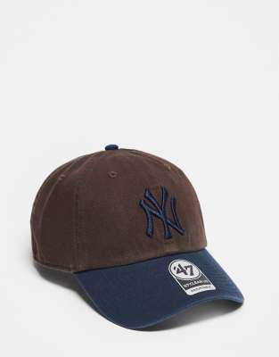 47 Brand - Casquette épurée à logo NY Yankees - Marron-Brown