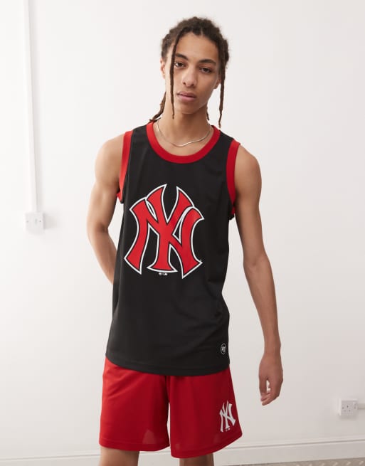 47 Brand - NY Yankees - Maillot à logo imprimé - Noir/rouge, 3 de 4