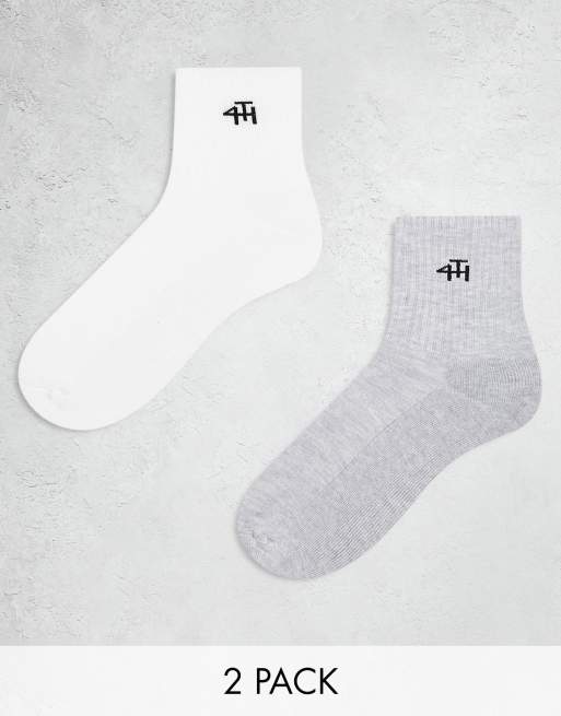 4th & Reckless 2 pack socks with logo in multi