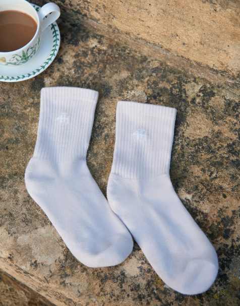 4th & Reckless – 2er-Pack Crew-Socken in Hellbeige und Schokobraun - view 1