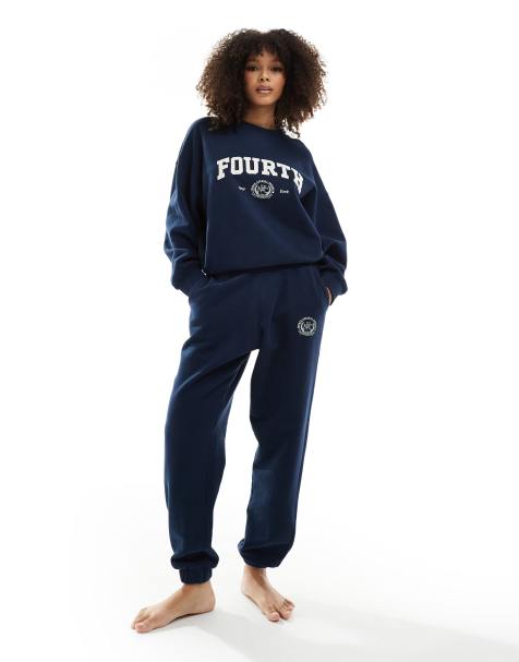 4th & Reckless A pollo lounge cuffed joggers in navy - view 1