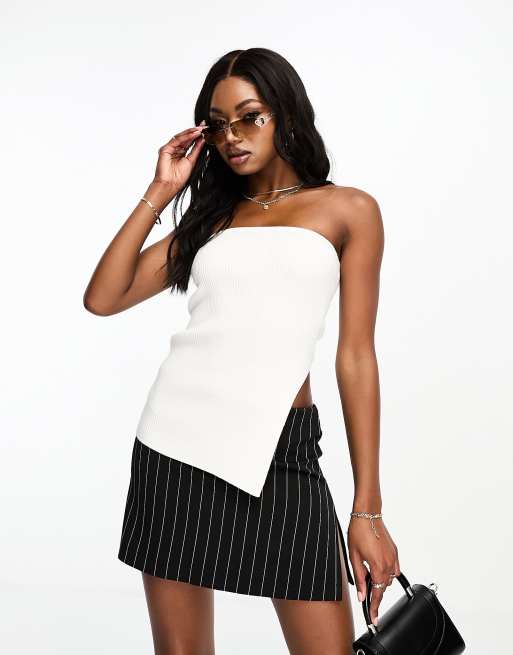 Asymmetrical Bandeau Strapless Top by BDG