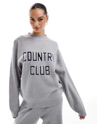 4th & Reckless 4th & Reckless Avery jaquard knit sweatshirt in grey