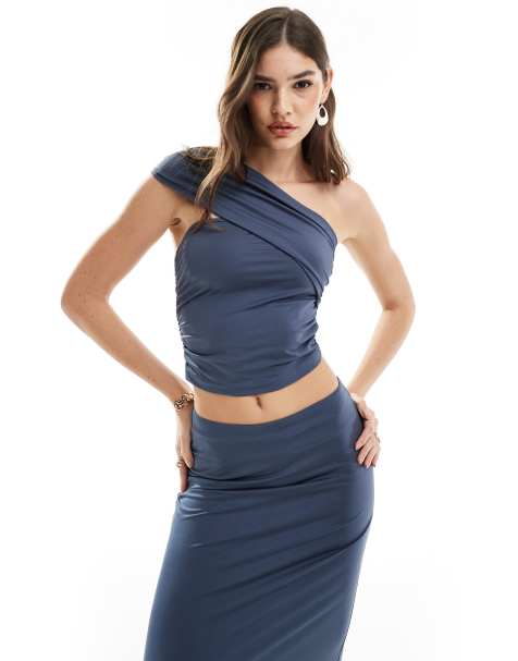 4th & Reckless - Bandeau-top met blote schouders in leiblauw, deel van co-ord set - view 1