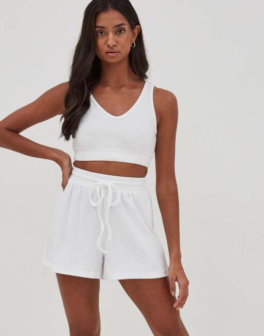 White 2024 terry shorts