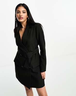 4th & Reckless belted blazer dress in black