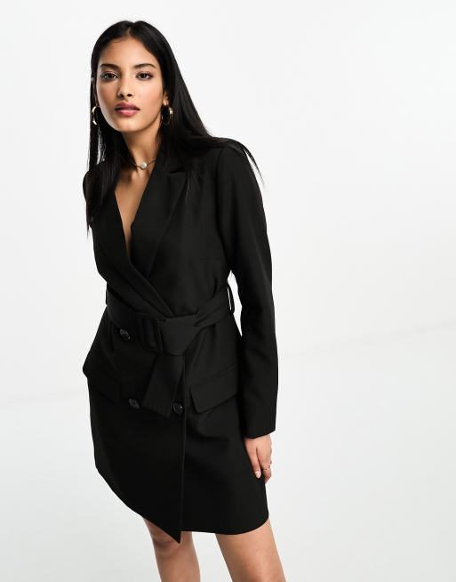 4th & Reckless belted blazer dress in black | ASOS