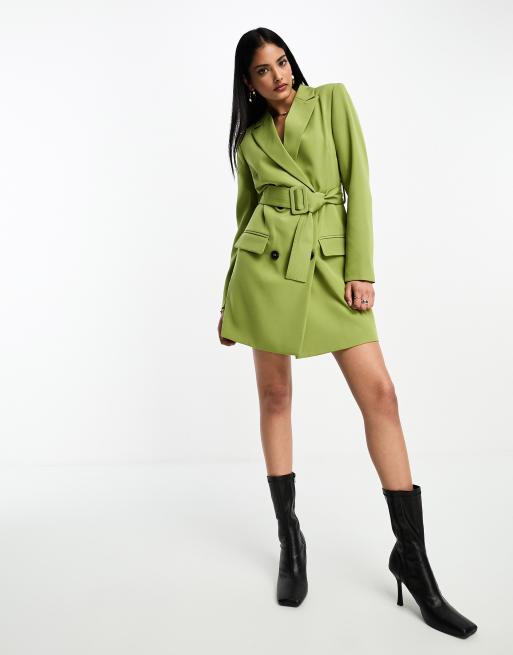 Green belted hot sale blazer dress