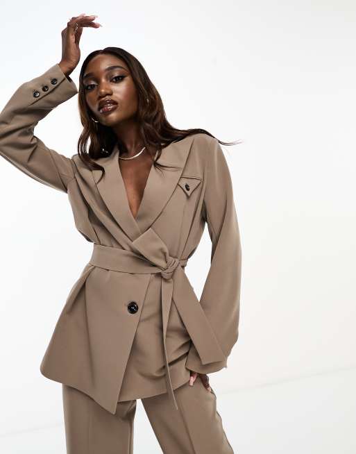 Asos belted blazer best sale