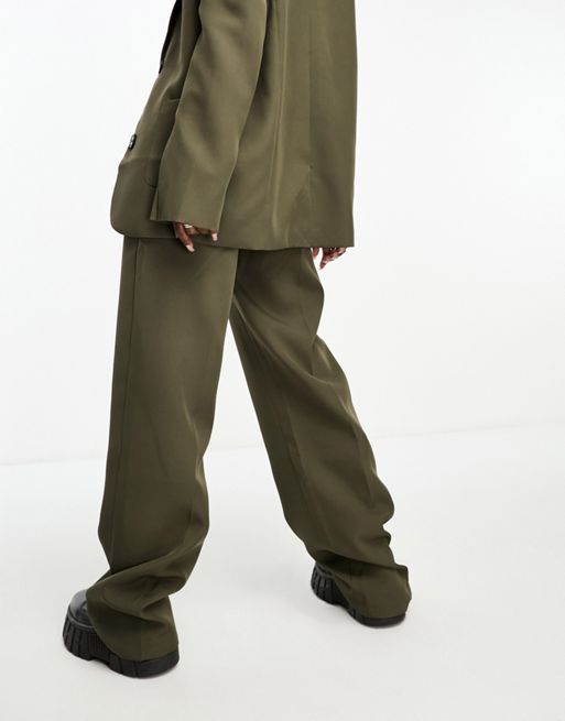 4th & Reckless belted tailored pants in khaki - part of a set