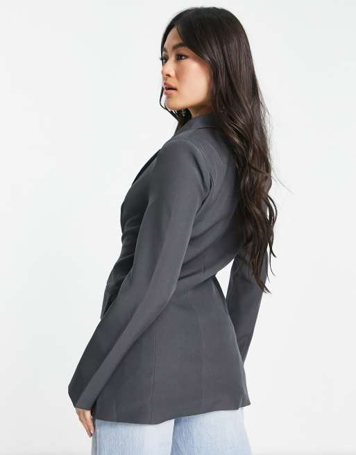 4th + Reckless - Blazer da abito doppiopetto grigio, 4 di 4