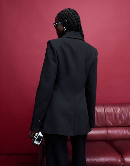 4th & Reckless - Blazer d'ensemble à taille cintrée - Noir, 3 de 4