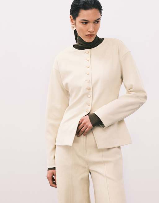 4th & Reckless - Blazer strutturato color crema al burro con bottoni dorati in coordinato