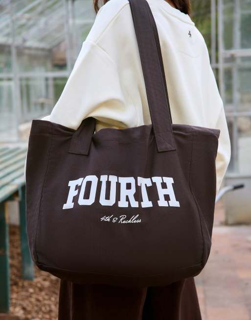 4th & Reckless - Borsa shopping color cioccolato con logo “Fourth”