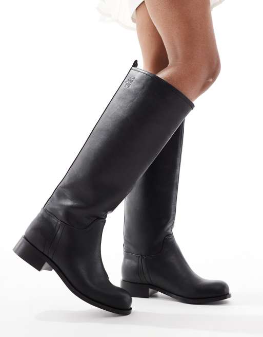 Bottes D'Équitation Vintage Schnieder Mayfair – Cuir Noir Femme, Taille UK 4