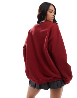 4th & Reckless Boucle 1990 Logo Sweatshirt In Red