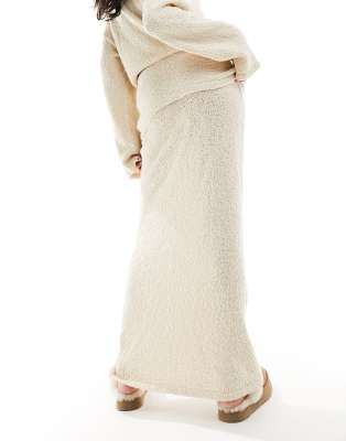 NKNIT bouclé KNIT king skirt & mini tops Wanderdoll Yasmin boucle knit dramatic foldover maxi skirt