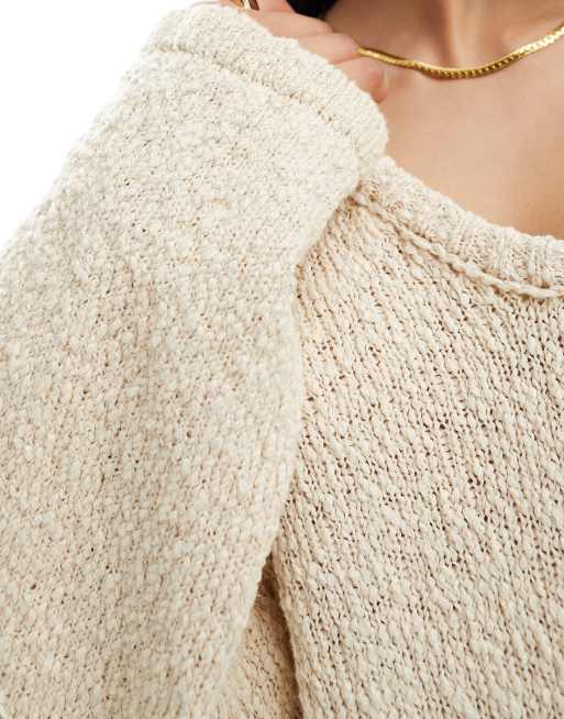 4th & Reckless boucle knit scoop neck jumper in cream (part of a set), 2 of 4