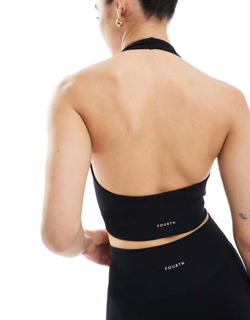 4th & Reckless - Brassière de sport d'ensemble dos nu sans coutures - Noir , 2 de 4