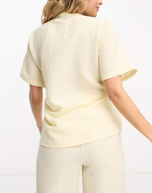 Oversized Crinkled Shirt - Cream - Ladies