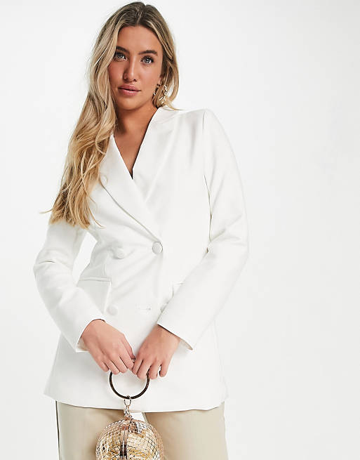 4th & Reckless Bridal double breasted suit blazer in white