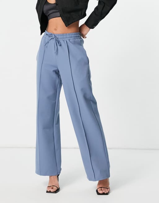 4th & Reckless - Broek met trekkoord in vaalblauw
