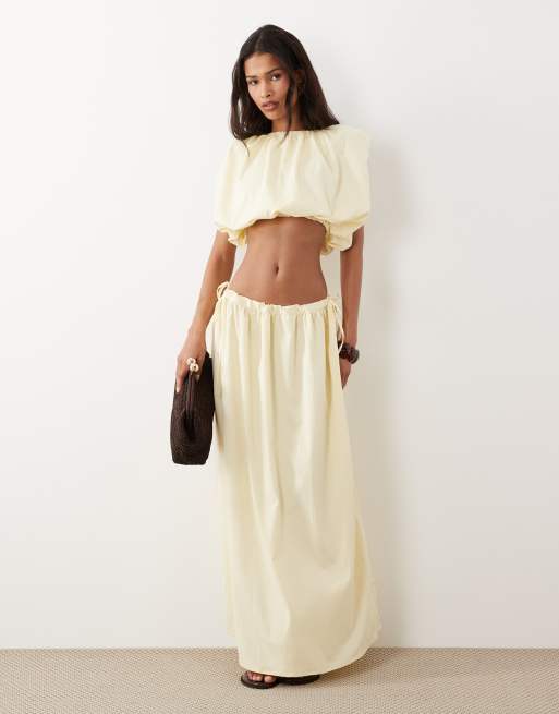 4th & Reckless bubble hem sleeveless top in lemon (part of a set), 3 of 4