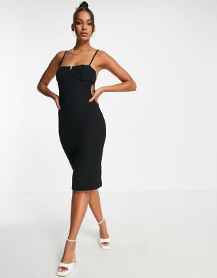 4th & Reckless Bustier Body-conscious Midi Dress In Black