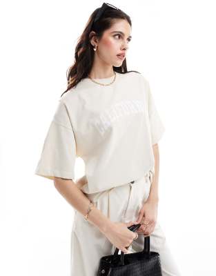 4th & Reckless California Logo Oversized T-shirt In Cream-yellow