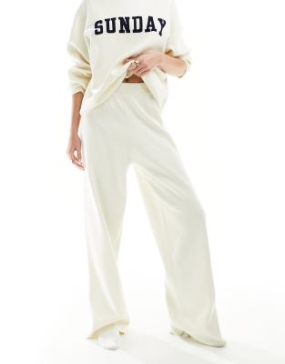 4th & Reckless – Cameron – Gestrickte Lounge-Hose in Creme
