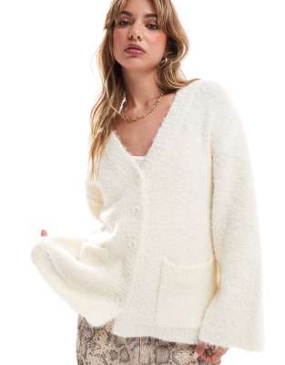 4th & Reckless - Cardigan taglio lungo bianco sporco in misto lana con bottoni - view 1
