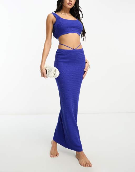 Royal blue high outlet waisted maxi skirt