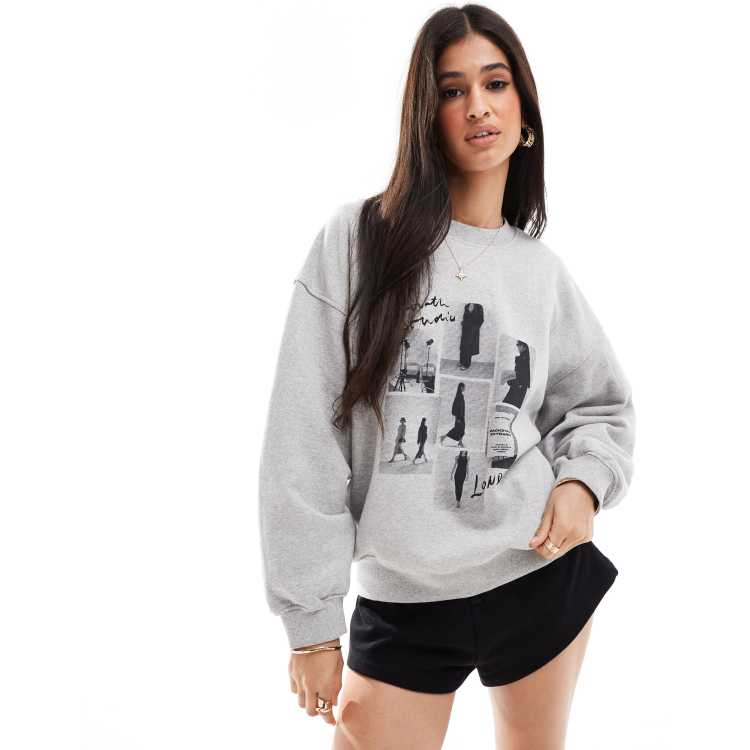 4th Reckless catwalk polaroid sweatshirt in grey ASOS