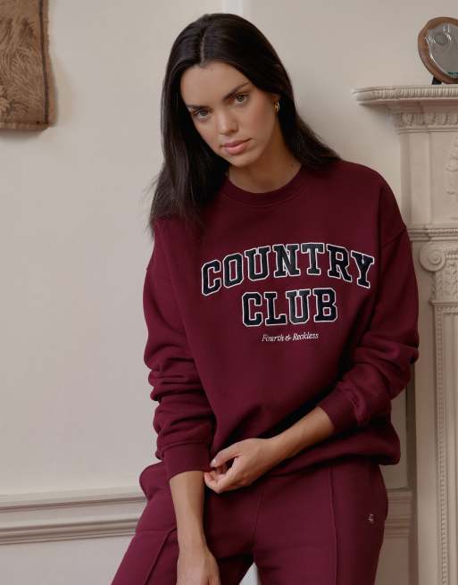 4th Reckless Charli sweatshirt in burgundy