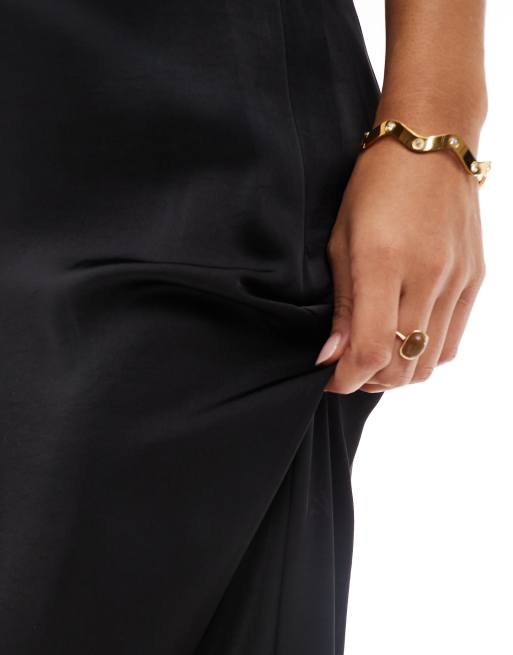 4th & Reckless chiffon sheer hem maxi skirt co-ord in black, 2 of 5