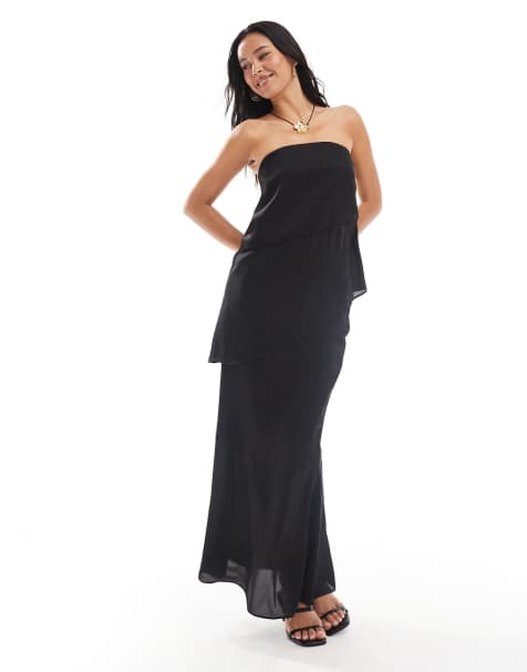 4th & Reckless chiffon sheer hem maxi skirt in black (Part of a set) - view 1