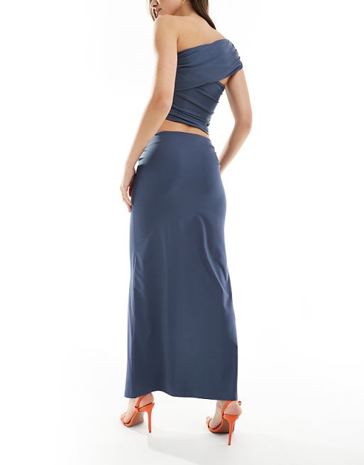 4th & Reckless column maxi skirt in slate blue - part of a 4th & Reckless column maxi skirt in slate blue - part of a