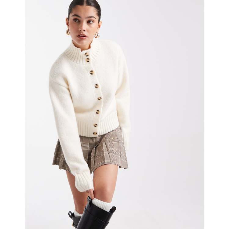 トップス Time is on NEW MIX COLLARED CARDIGAN 4th & Reckless contains wool funnel neck button up ribbed