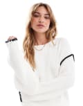 [4th & Reckless] 4th & Reckless contrast stitch dropped shoulder jumper in cream-White 6 CREAM