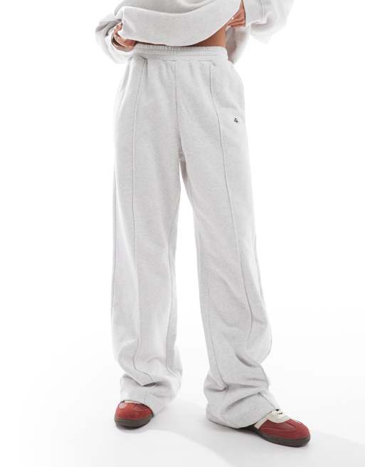 4th & Reckless cotton embroidered logo seam detail wide leg sweatpants in light gray , 5 of 5