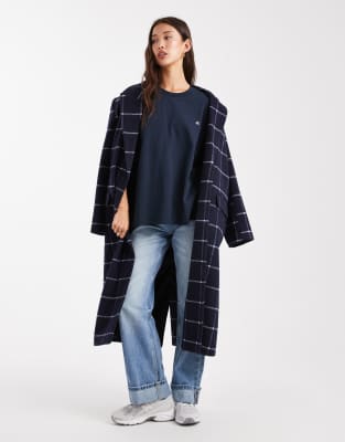 4th & Reckless Cotton Rich Embroidered Logo 'sunday' Back Graphic Oversized T-shirt In Blue