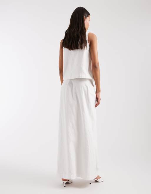 4th & Reckless cotton tie side detail beach maxi skirt in white - part of a set, 3 of 5
