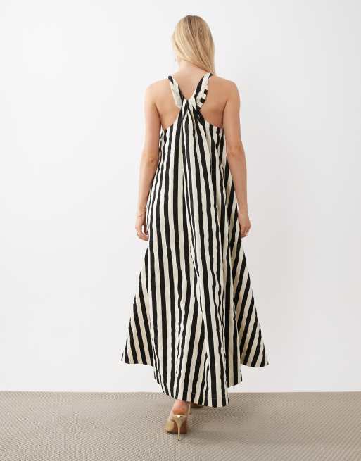 navy blue dress for baby girl XY25243PFO-Women's Long Sleeve Zebra Print Casual Short Dress Black and White  Striped Backless Bodycon Fashion Wear main image 1